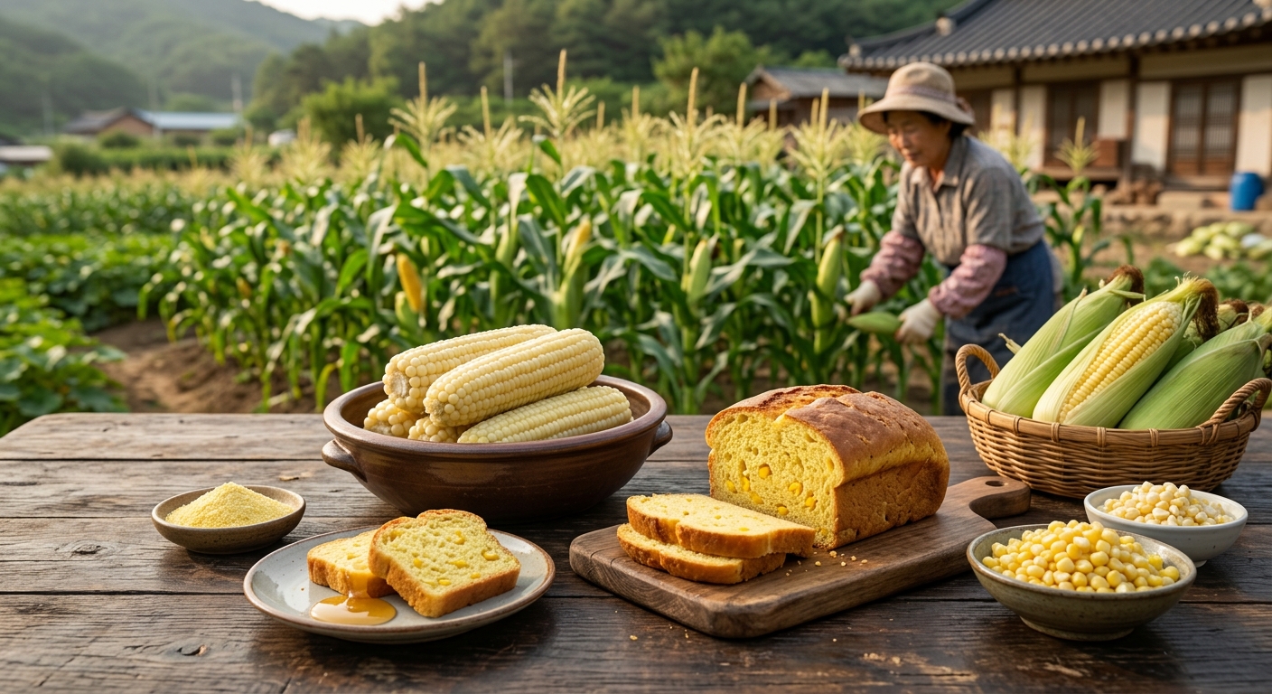 옥수수 분말을 활용해 만든 지역 특산 베이커리 제품