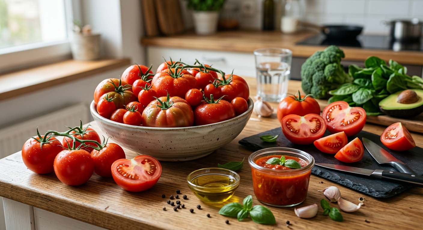 가벼운 운동과 건강한 식사를 함께 실천하는 중년 남성의 이미지