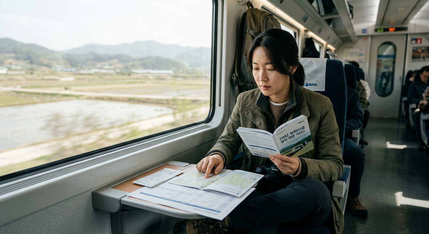 DMZ 평화이음 열차 예약 전 체크리스트를 살펴보는 여행자