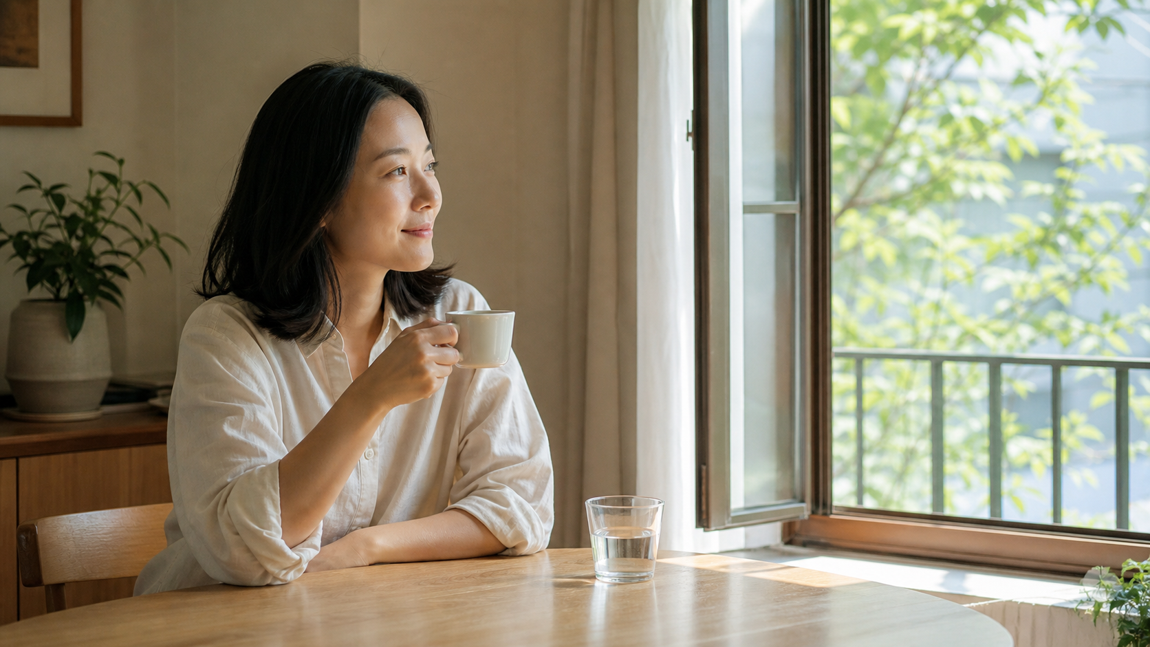 여유로운 커피 한 잔