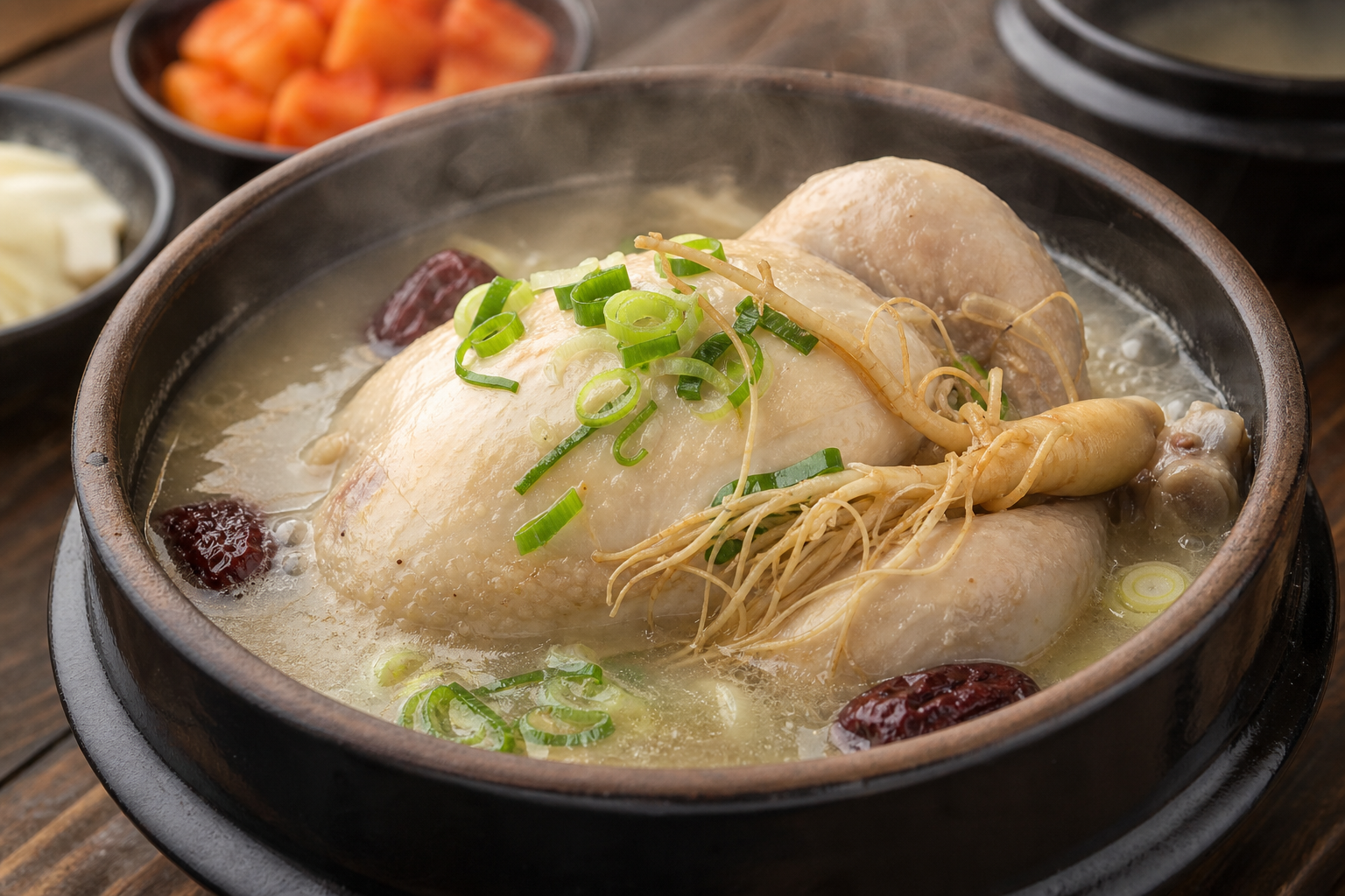김이 오르는 뚝배기 삼계탕