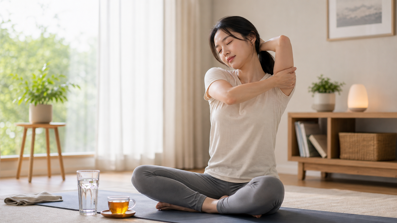 스트레스와 긴장을 풀기 위한 목 어깨 스트레칭