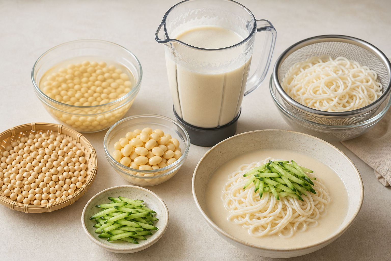 백태 불리기부터 완성된 콩국수까지 정리한 조리 과정