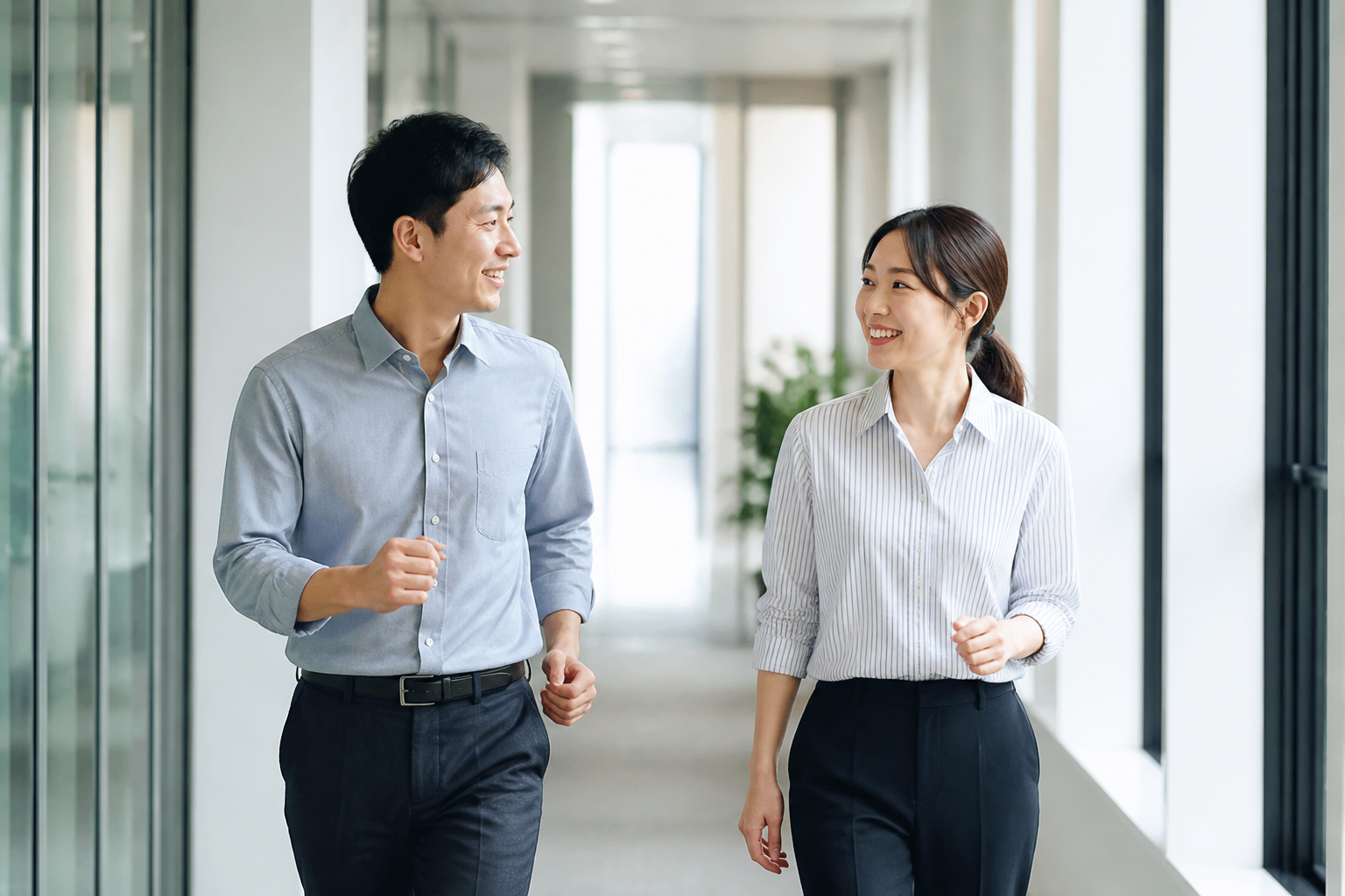 무더운 여름날 실내에서 자리에서 일어나려는 한국인