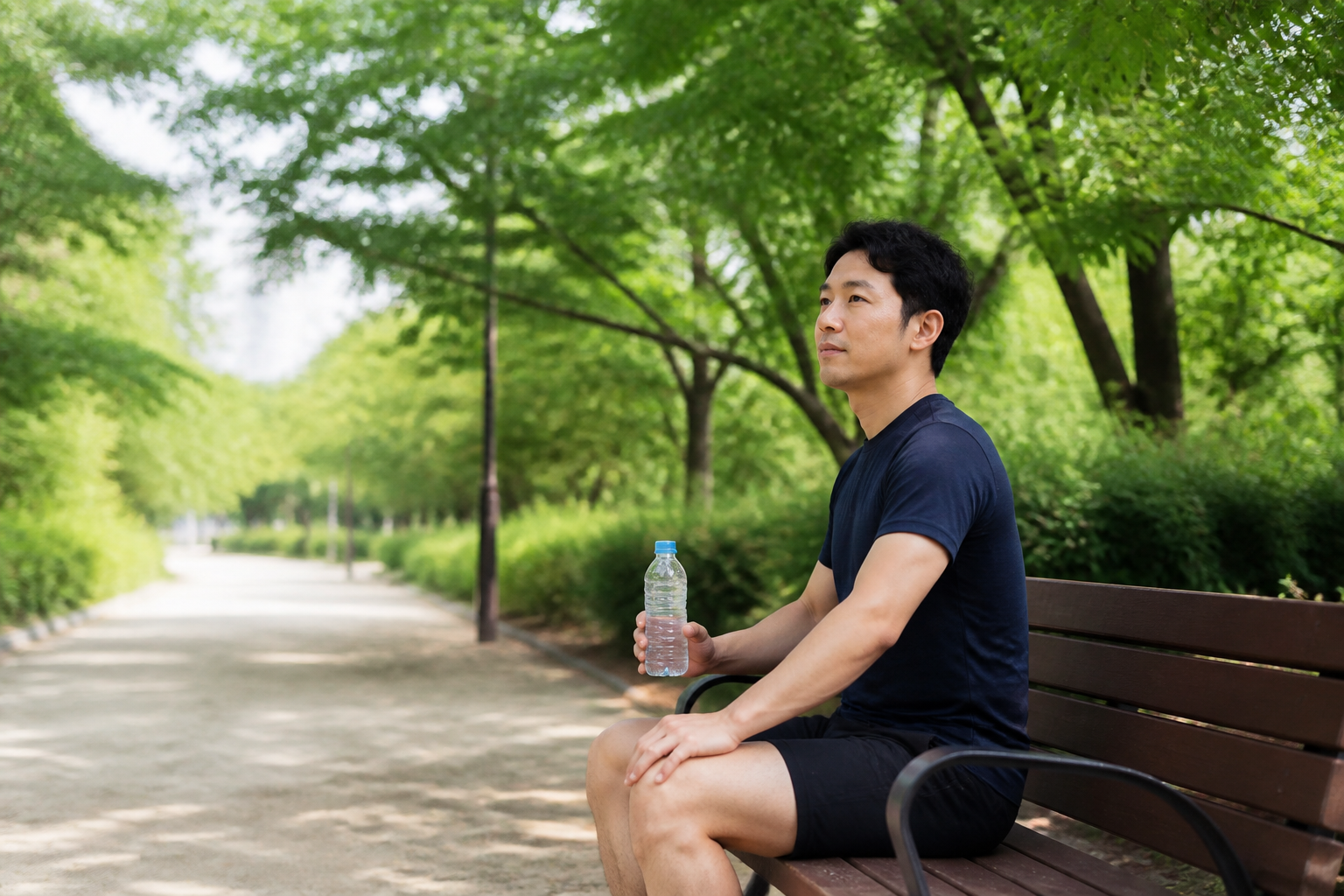 사무실 책상에서 일어나 활동 휴식을 시작하는 직장인